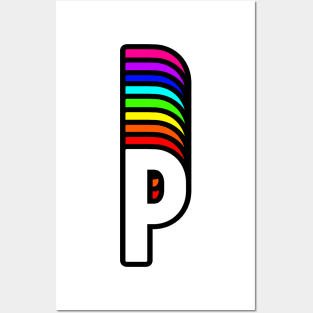 Rainbow Letter, P Posters and Art